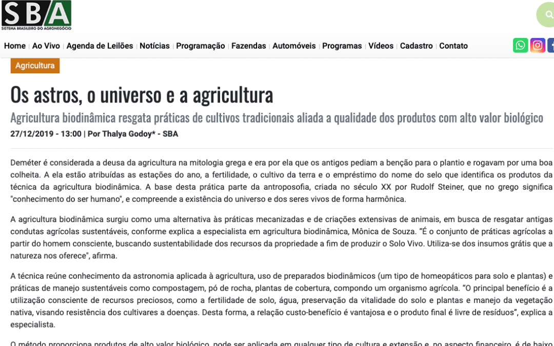 SBA – Os astros, o universo e a agricultura